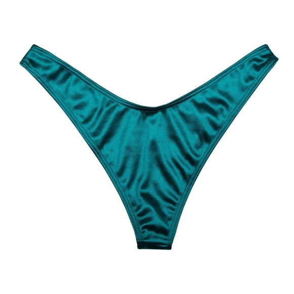 NWT Playful Promises Teal shiny two piece swim suit size 10 - Picture 3 of 5
